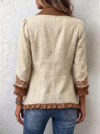 Vintage Bohemian Floral Ruffled Jacket