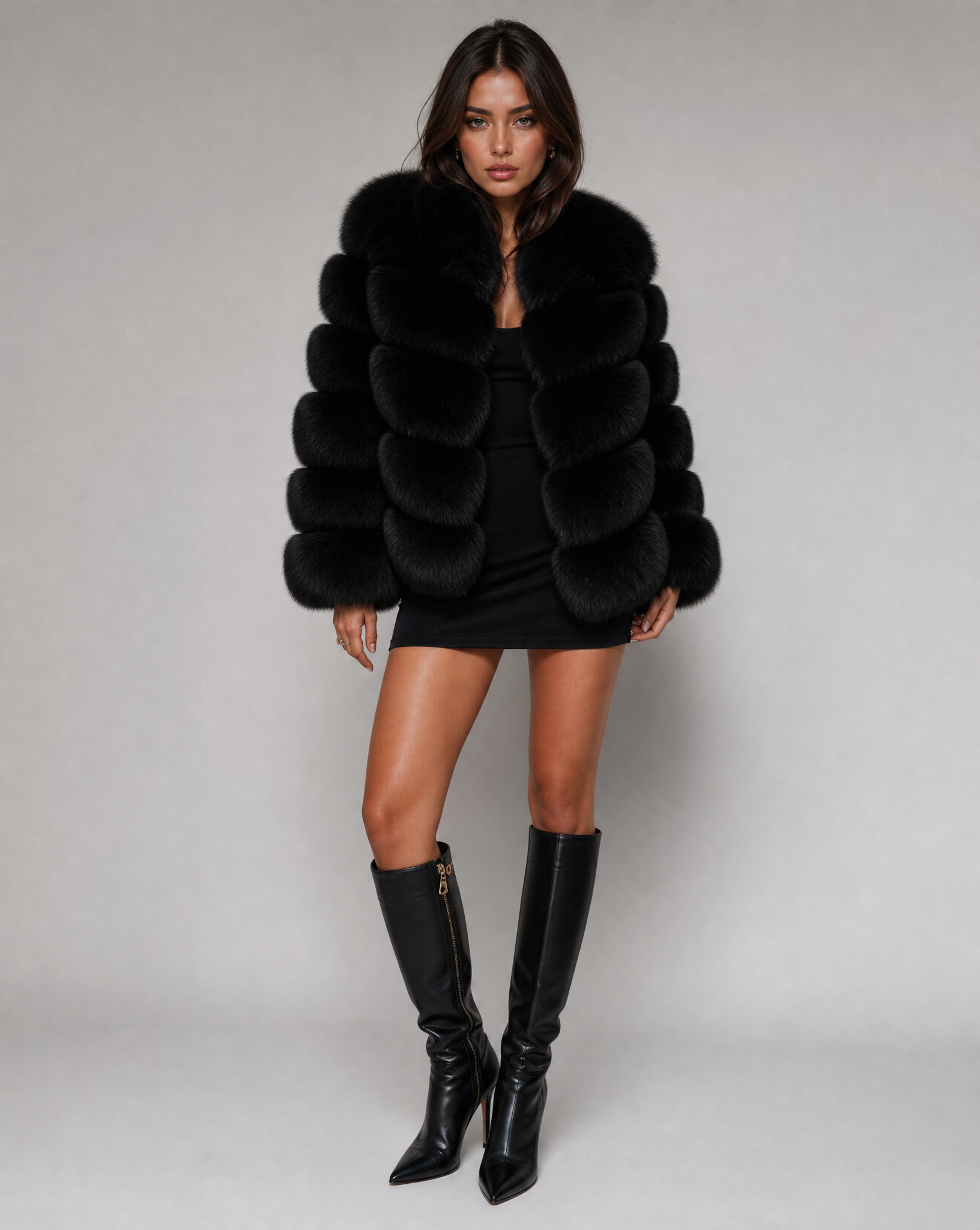 Women's Cropped Faux Fur Jacket