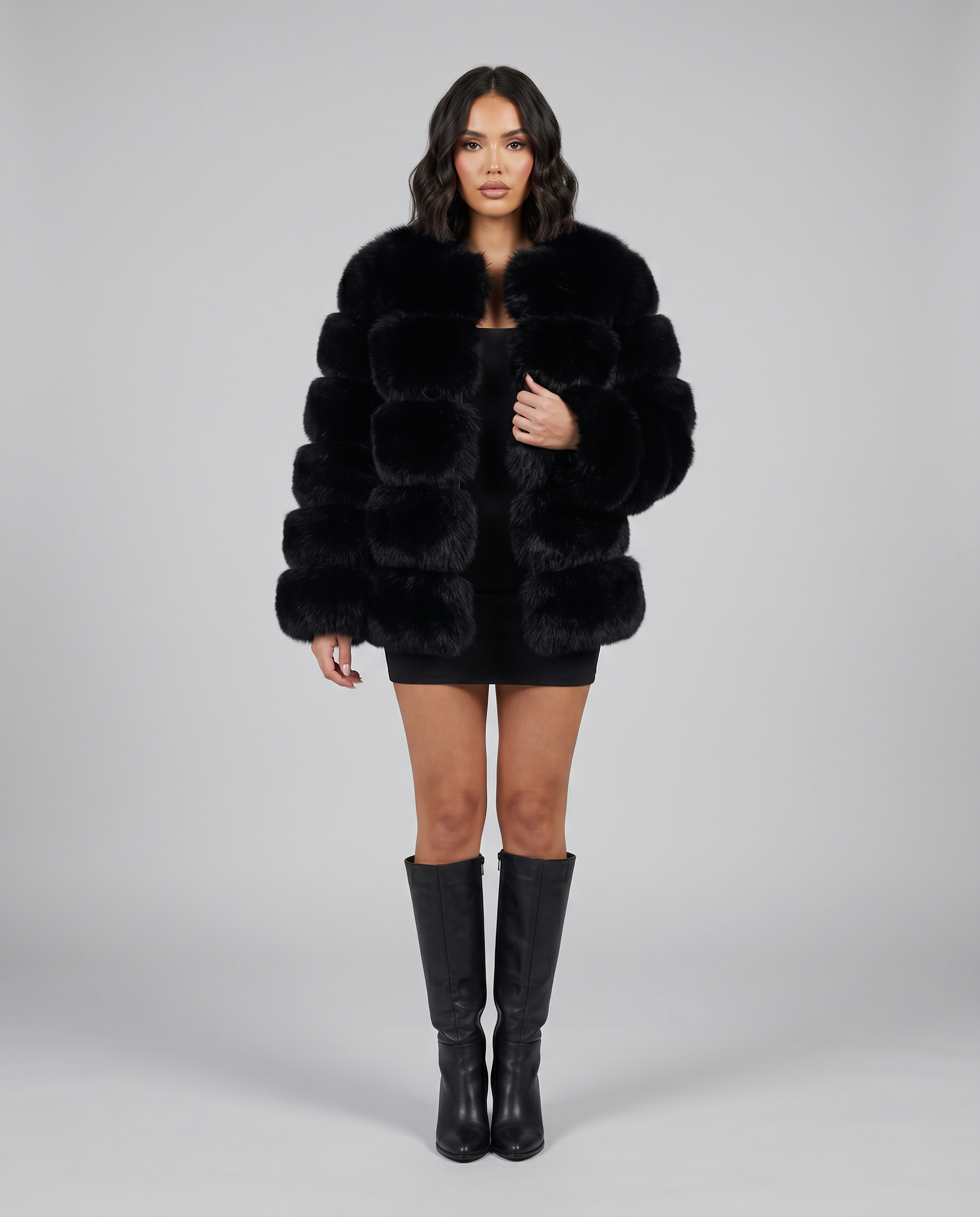 Women's Cropped Faux Fur Jacket