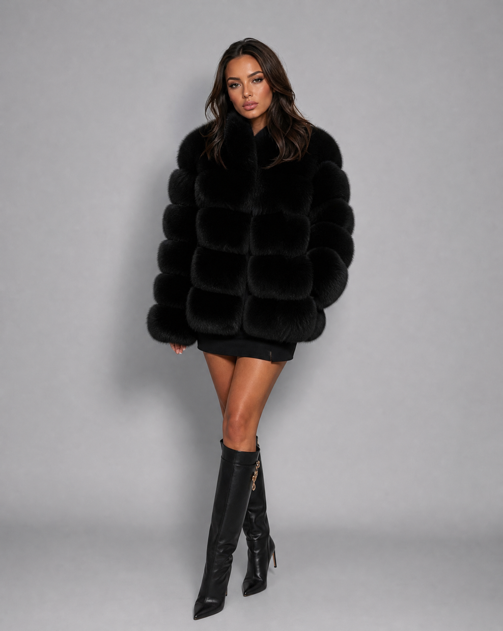 Women's Cropped Faux Fur Jacket