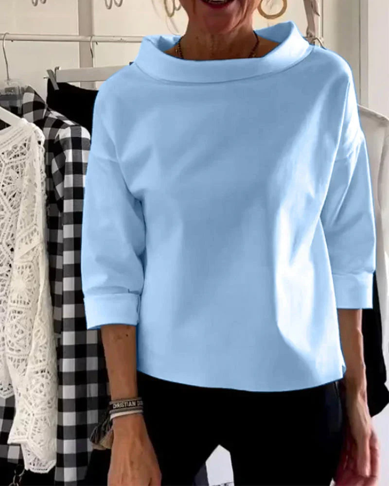 Women's Cowl Neck 3/4 Sleeve Top