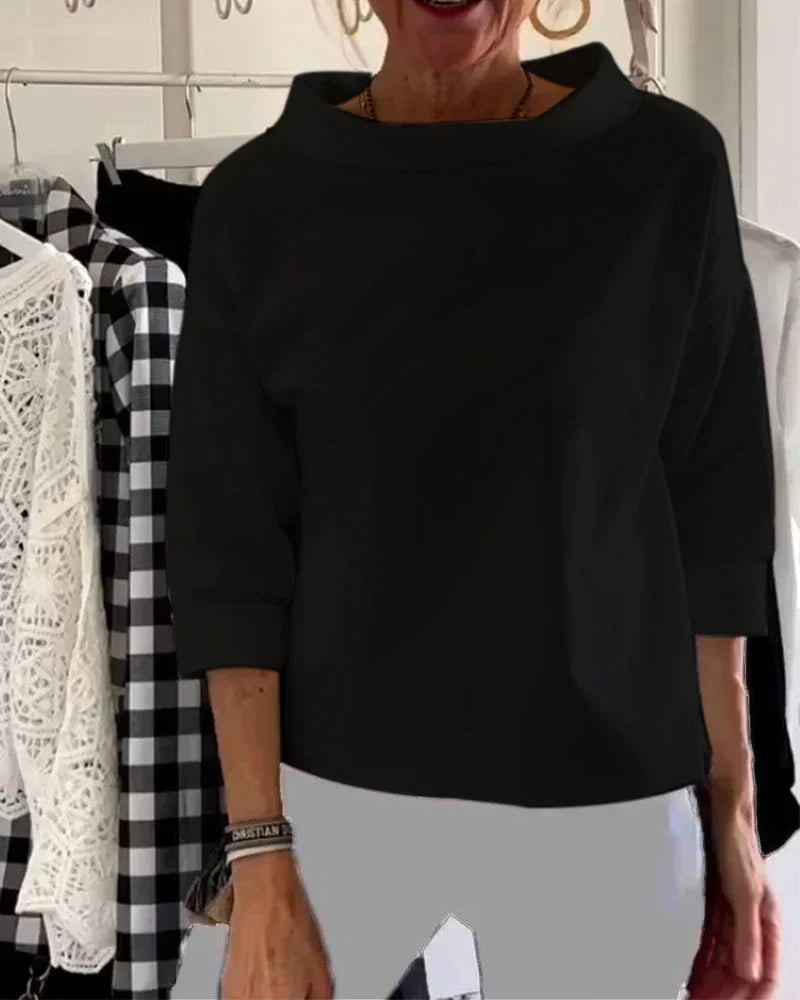 Women's Cowl Neck 3/4 Sleeve Top