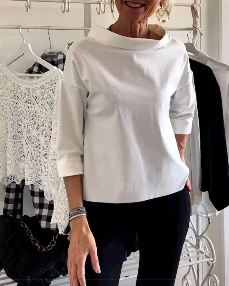 Women's Cowl Neck 3/4 Sleeve Top