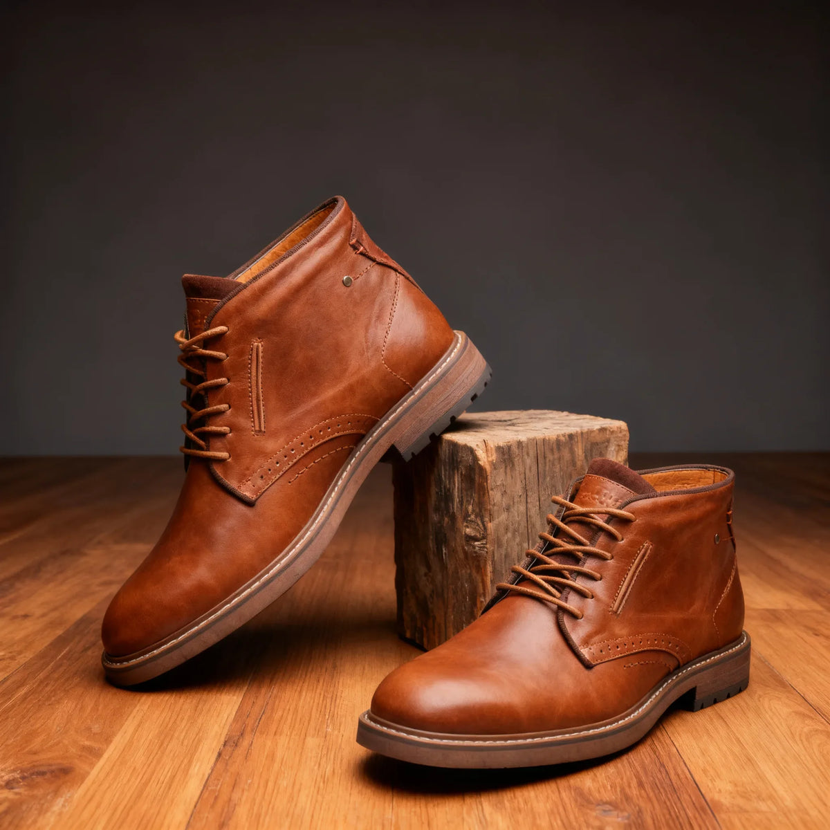 Men's Leather Brogue Boots