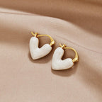 Pure White Heart Earrings