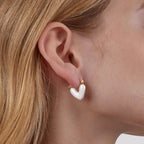 Pure White Heart Earrings