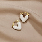 Pure White Heart Earrings