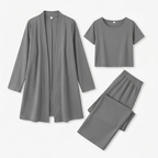 Women's 3-Piece Pants Set with Drape Cardigan