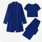 Women's 3-Piece Pants Set with Drape Cardigan