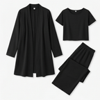Women's 3-Piece Pants Set with Drape Cardigan