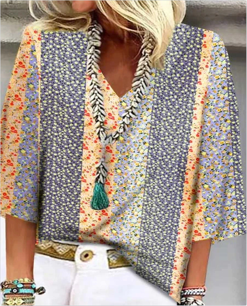 Women's Floral Print Blouse Relaxed Fit