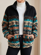 Striped Aztec Sherpa Jacket