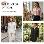Women's Ruffle Neck Long Sleeve Blouse