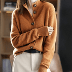 Women's Mock Neck Button Cardigan