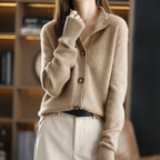 Women's Mock Neck Button Cardigan