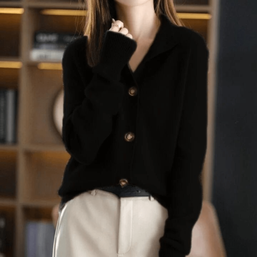 Women's Mock Neck Button Cardigan