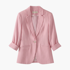 Rosamund | Women's Pink Blazer with 3/4 Sleeves