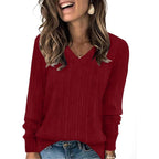 Women's V Neck Ribbed Oversized Sweater