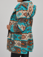 Hooded Aztec Sherpa Coat