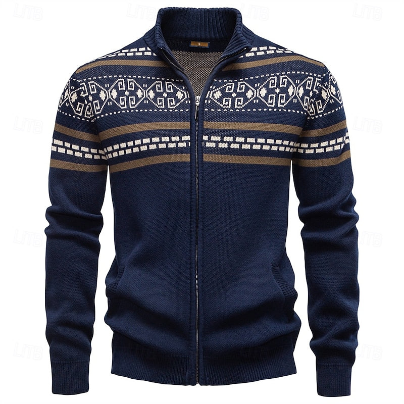 Soren | Men's Fair Isle Zip-Up Christmas Cardigan