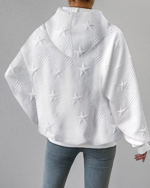 Women's Oversized Star Print Hoodie Long Sleeve Pullover Sweatshirt