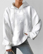 Women's Oversized Star Print Hoodie Long Sleeve Pullover Sweatshirt