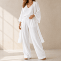 Women's 3-Piece Loungewear Set Wide Leg Pants