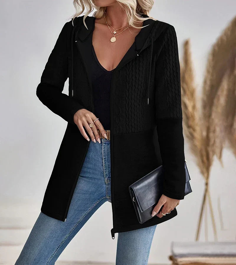 Women's Cable Knit Zip Hoodie