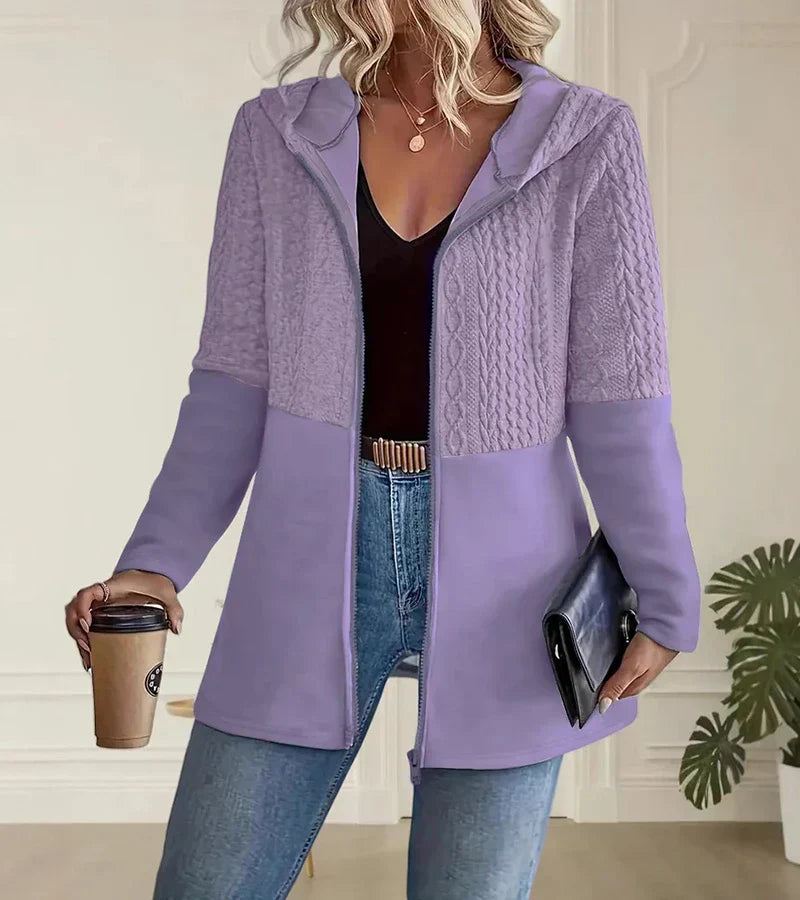 Women's Cable Knit Zip Hoodie