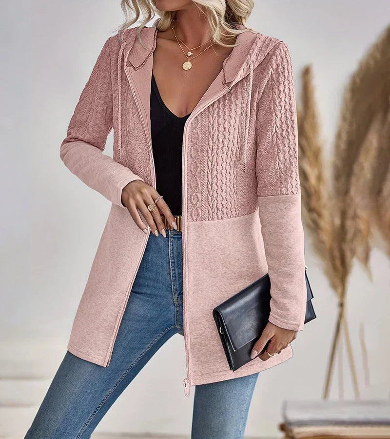 Women's Cable Knit Zip Hoodie