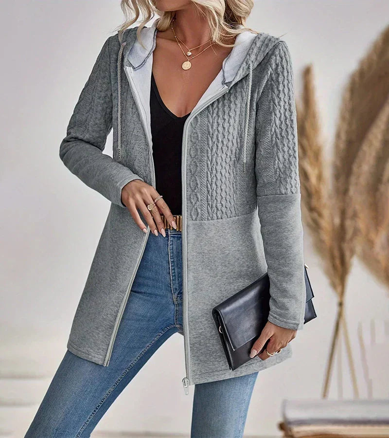 Women's Cable Knit Zip Hoodie