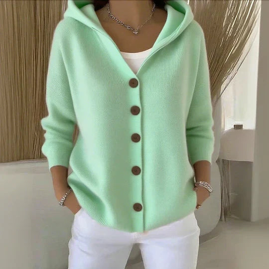 Women's Hooded Button Cardigan