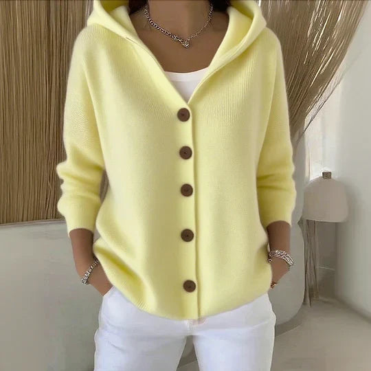 Women's Hooded Button Cardigan