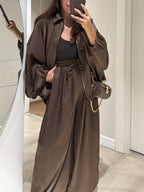 Women's Wide Leg Pants Casual Two-Piece Set