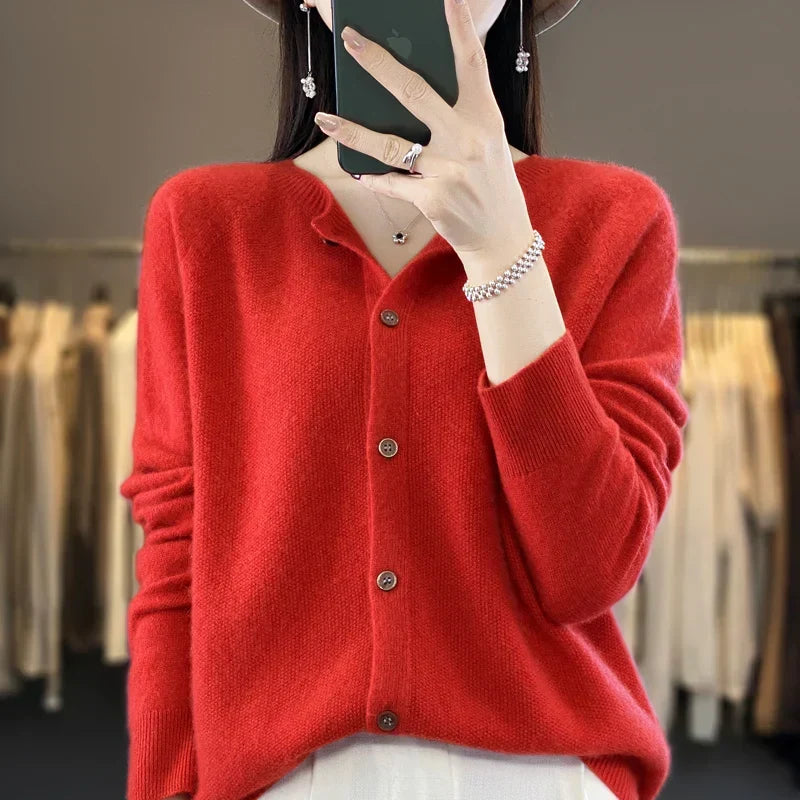 Women's Long Sleeve Button Front Cardigan