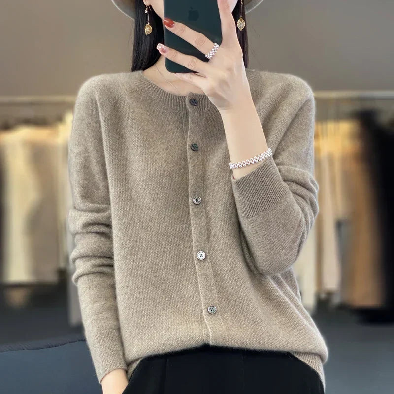 Women's Long Sleeve Button Front Cardigan