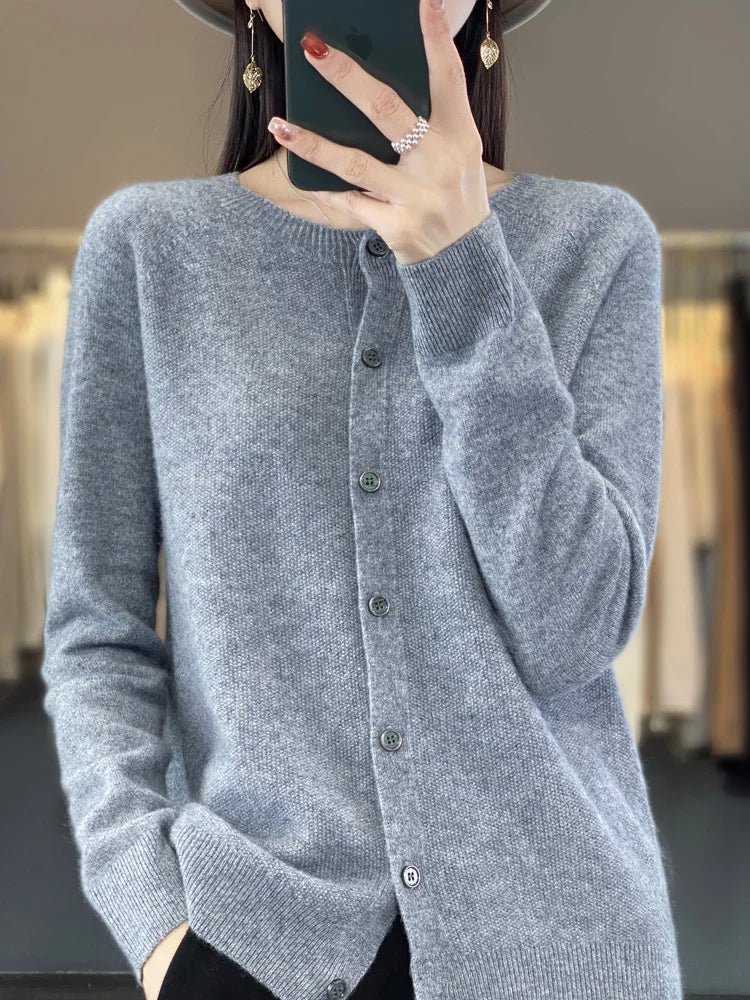 Women's Long Sleeve Button Front Cardigan