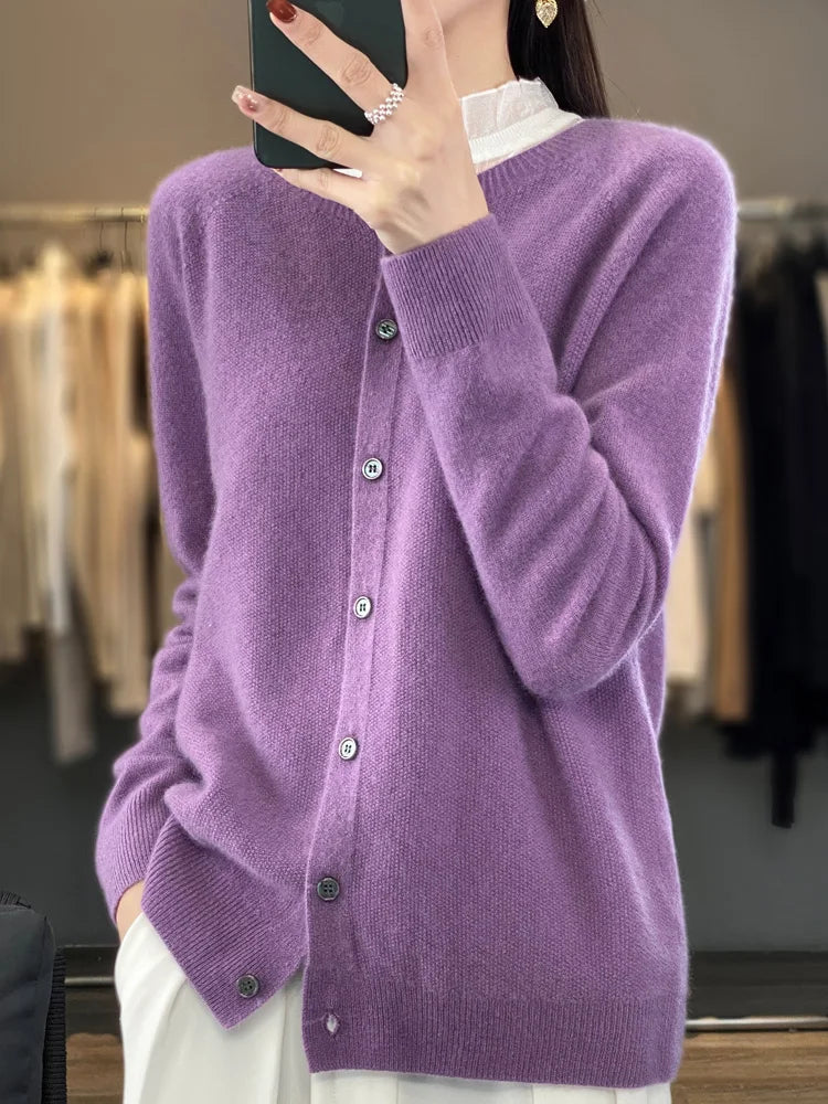 Women's Long Sleeve Button Front Cardigan