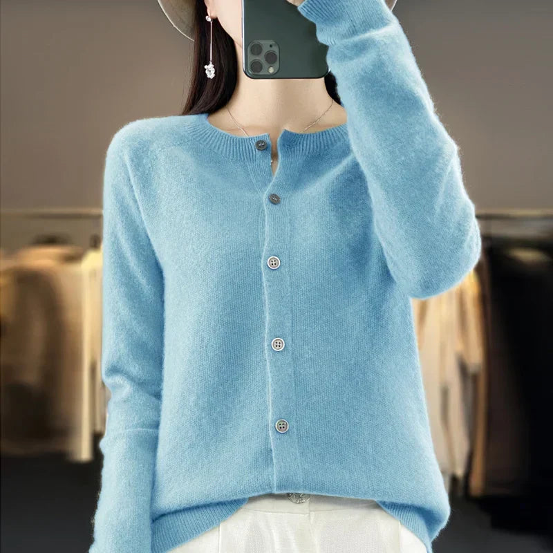 Women's Long Sleeve Button Front Cardigan