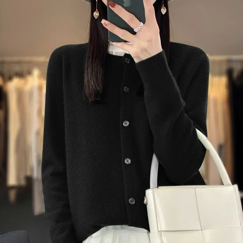 Women's Long Sleeve Button Front Cardigan
