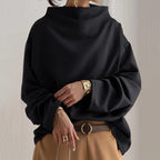 Women's Mock Neck Long Sleeve Top - Black