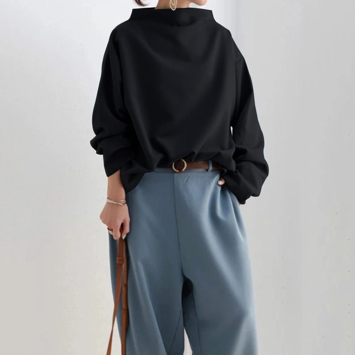 Women's Mock Neck Long Sleeve Top