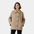 Women's Collared Button Front Coat - Khaki