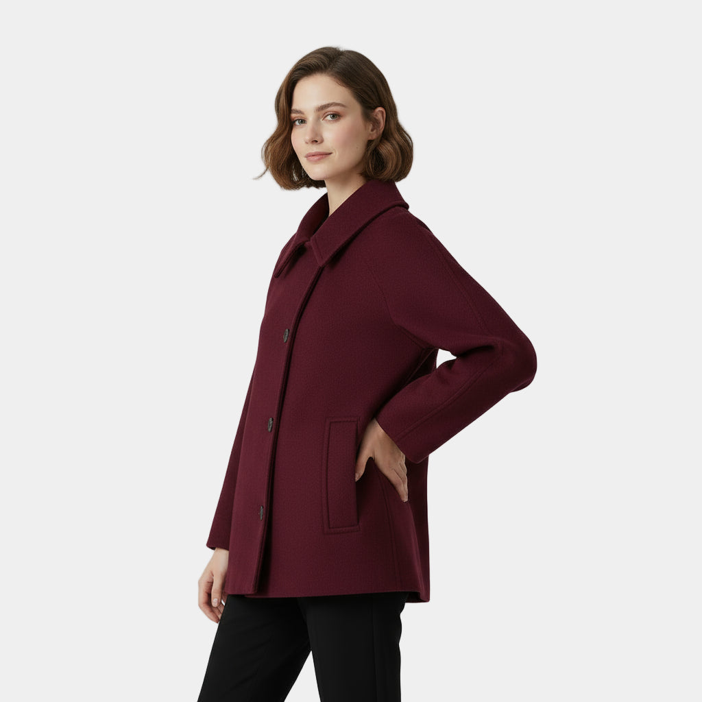 Women's Collared Button Front Coat