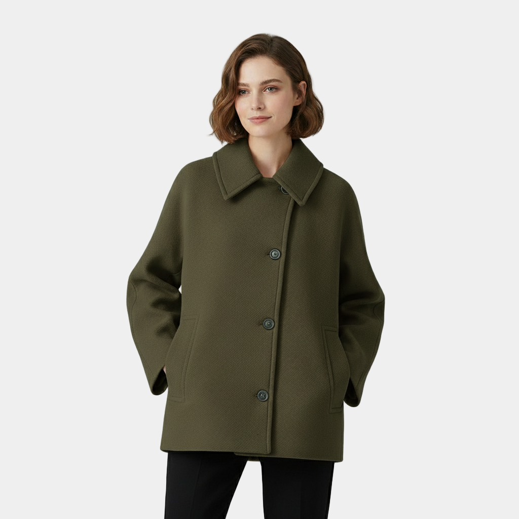 Women's Collared Button Front Coat