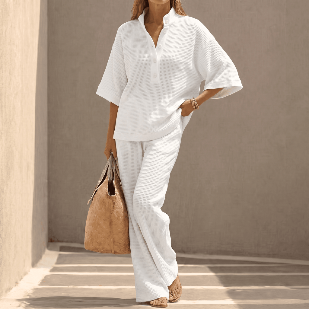 Women's Waffle Knit Co-ord Two-Piece Set