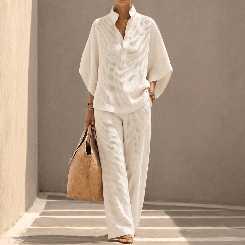 Women's Waffle Knit Co-ord Two-Piece Set