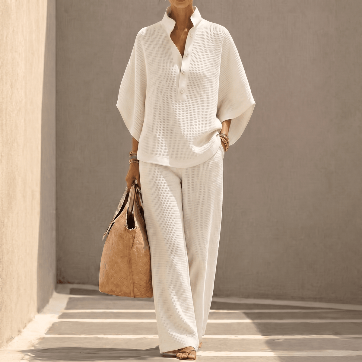 Women's Waffle Knit Co-ord Two-Piece Set