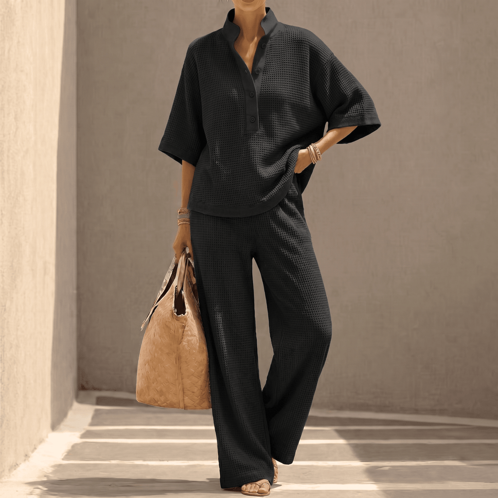 Women's Waffle Knit Co-ord Two-Piece Set
