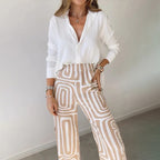 Women's Printed Wide Leg Pants Two-Piece Set